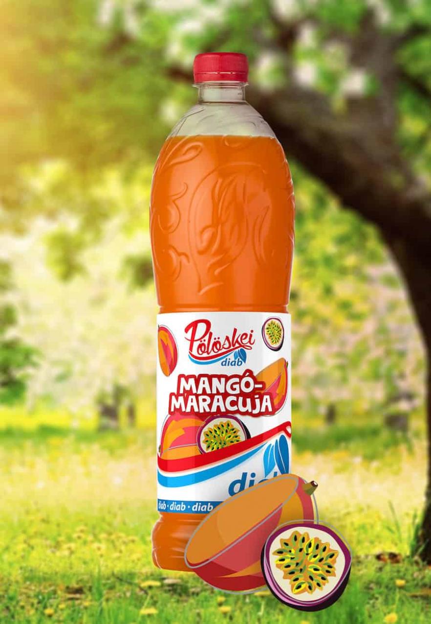 Pölöskei cukormentes mangó maracuja szörp édesítőszerekkel